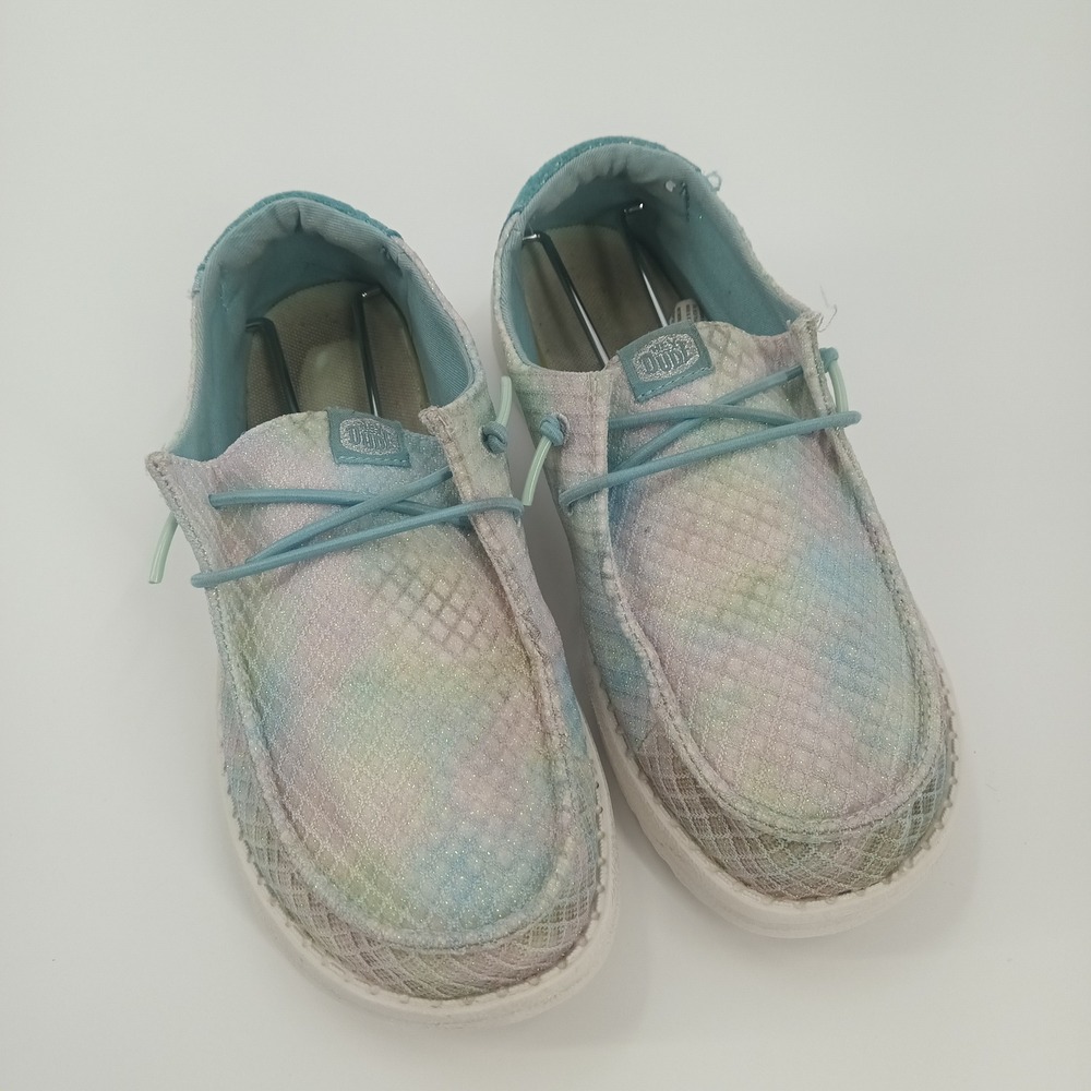 Hey Dude Wendy Youth Mermaid Shimmer Reef Blue Multi Slip On Loafer J3 43280-4VK